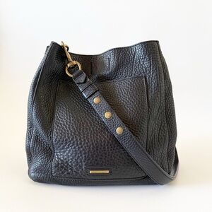 Rebecca Minkoff Bag Darren Shoulder Hobo Crossbody Leather Chic Edgy Black